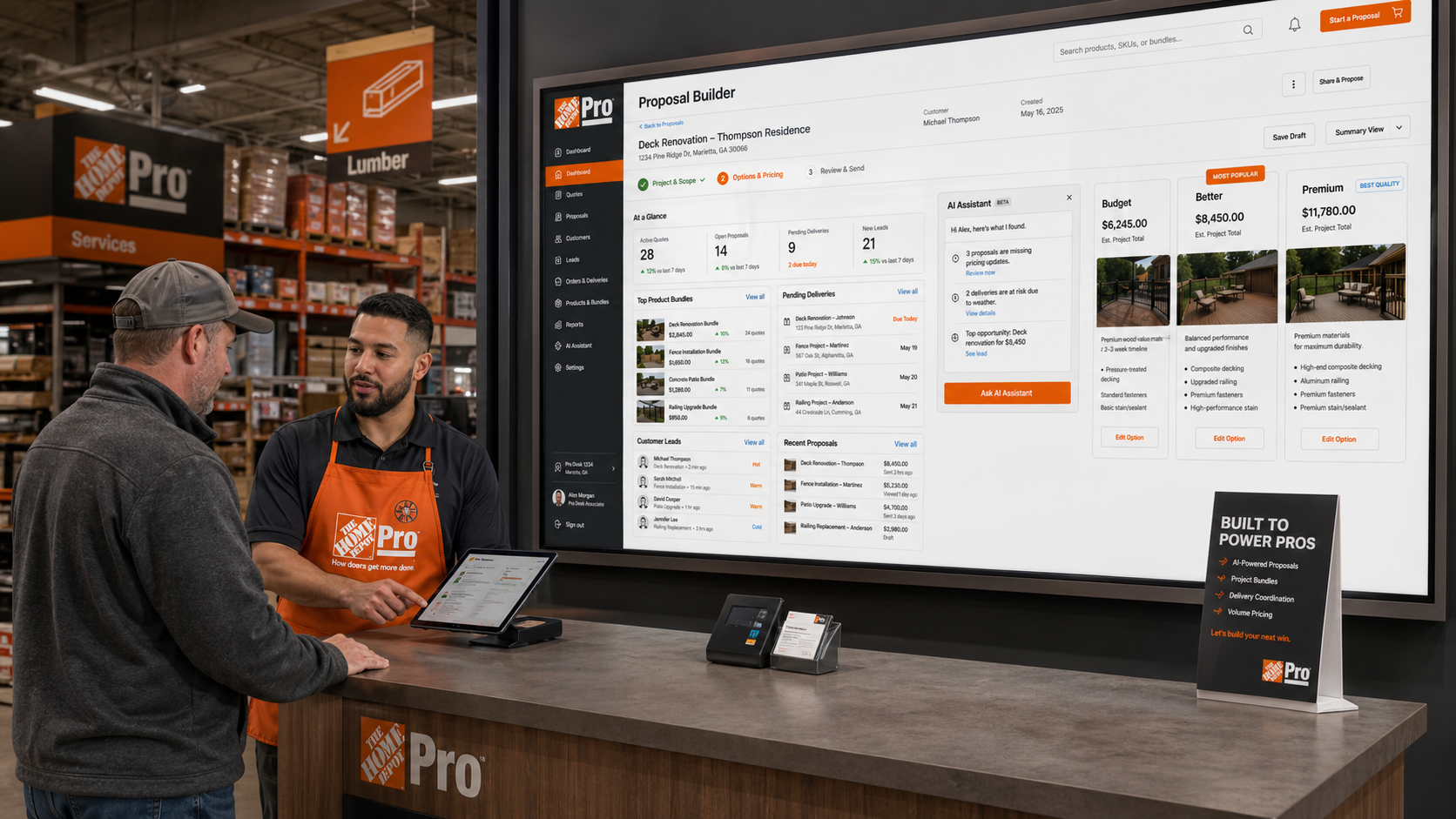 Home Depot Lowes Pro Desk concept